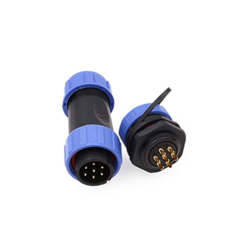 Image of ZBLZGP SP21 7 Pin Waterproof Connector 15A Power Aviation Industrial Male Female Plug Socket Threaded Coupling Panel Mount for Automotive Solar