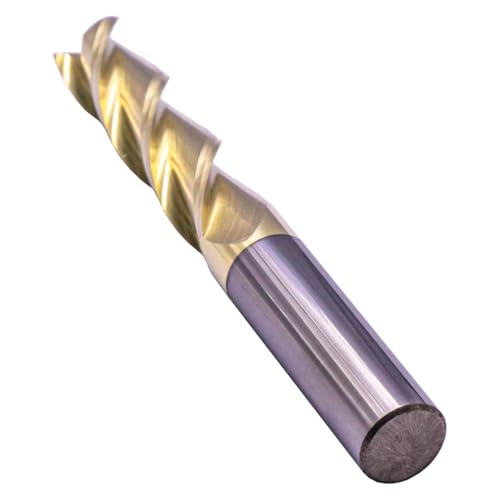 Image of 1 /2 inch 3 Flute ZrN Coated Solid Carbide Square End Mill for Aluminum, 4 inch OAL | 37 Degree Helix, Long End Mill, 1 /2 inch Cutting Diameter, 1 /2 inch Shank Diameter, 2 inch Length of Cut