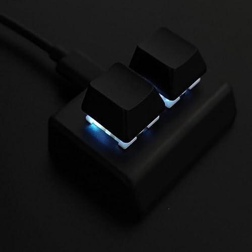 Image of ATORSE 2 Key USB Wired Mechanical Gaming Keyboard Compatible with Gaming Volume Control Drawing Black