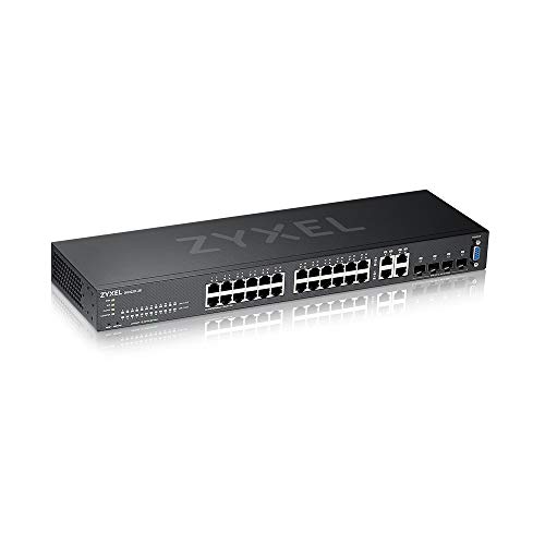 Image of Zyxel 24-Port Gigabit Switch | Layer 2 Managed | Fanless Design | 4x Gigabit Combo Ports | Hybrid Cloud Mode [GS2220-28]
