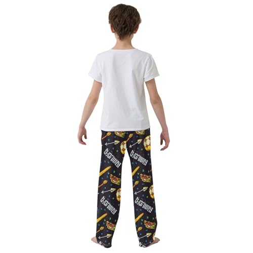 Pajama Bottoms, Pixel Soccer Ball Pattern Sleeping Pant Lounge Wear Elastic Waist Long Pants Sleepwear Pjs3