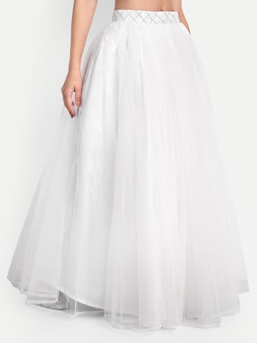 Image of TILISM Women's and Girls Solid Satin Long Skirt