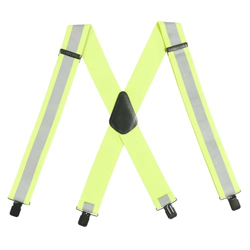 Carhartt Mens Rugged Flex Elastic Reflective Suspenders Brite Lime One Size