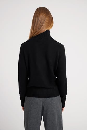 Image of Style & Republic Women's 100% Cashmere Turtleneck Sweater, Regular Fit, Premium Knit Jumper for Autumn, Winter and Spring