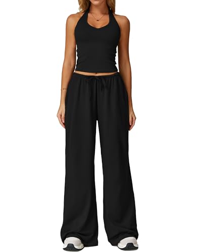 Back Sports Bra Workout Sets Workoutseamlessyoga Workout Sets High Women's Solid Backless Straight Sweatpants Set