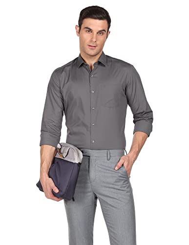 Image of Arrow Self Design Slim Fit Dobby Formal Shirt Medium Blue