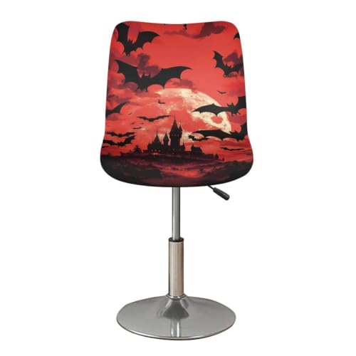Image of Bat Bar Stool Chair Cover 2 Pack Barstool Slipcovers Counter Stool Chairs Covers with Waterproof Seat Pad Bar Seat Cover with Elastic Bottom