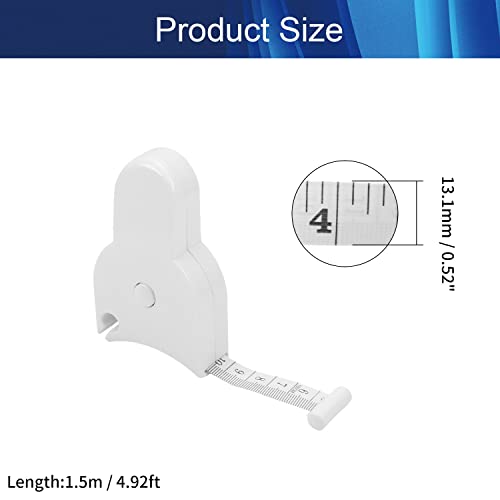 Cinta Métrica Retráctil 150 cm Blanco Plástico ABS miniatura 2