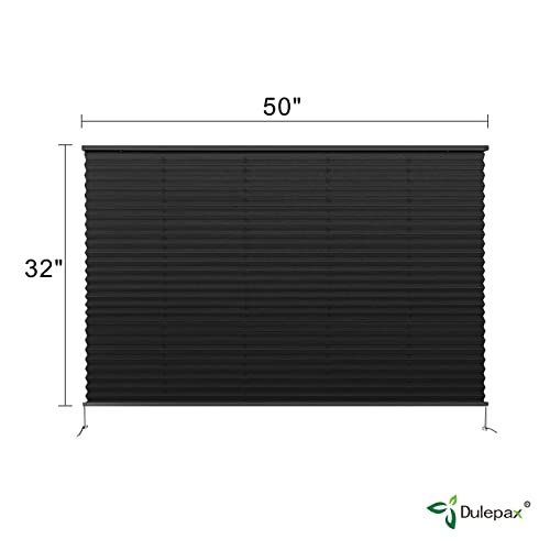 Image of Dulepax RV Pleated Shades - 50 inch W x 32 inch L Black RV Window Blinds for Camper, Travel Trailers and Motorhome Windows