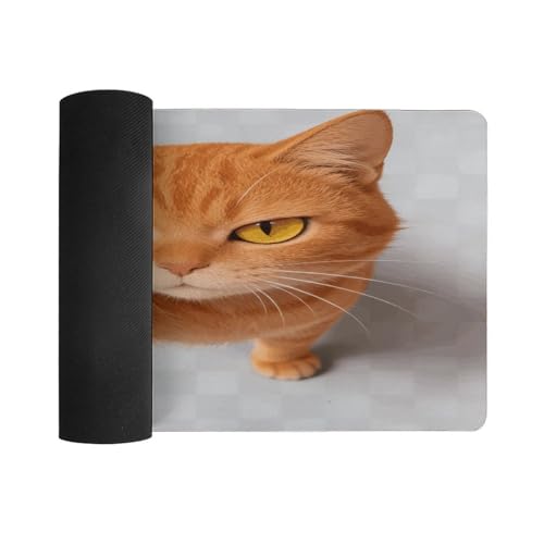 Cartoon Cat Orange Desk Pad resistente al agua 30x60cm miniatura 3