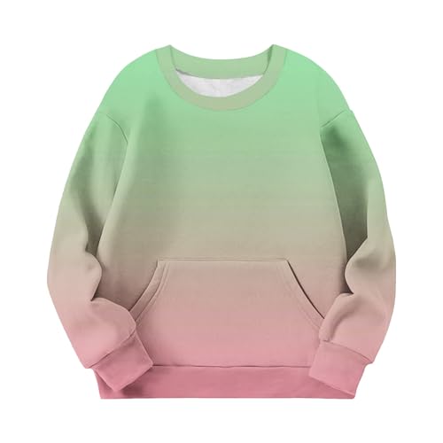 Girls Cute Sweatshirts Trendy Gradient Casual Hoodies Long Sleeve Oversized Crewneck Pullover Fleece Preppy Clothes4