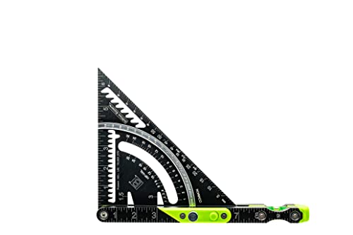 Britton Square 7''-Black/Green Aluminum Rafter Square -Rafter Square with Level, Innovative Framing & Carpentry Tools - Image 2