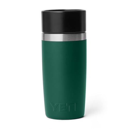 Image of YETI Rambler 12 oz Travel Bottle, Stainless Steel, Vacuum Insulated with Leakproof Commuter Cap, Black Forest Green