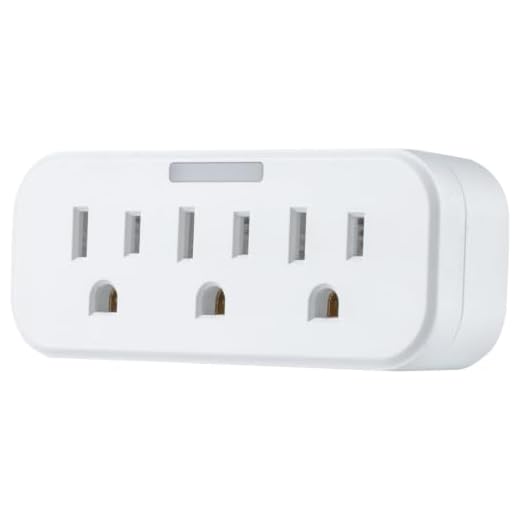 GE 3-Outlet Extender Wall Tap with Guide Light, Grounded Adapter, 3-Prong, Indoor Rated, UL Listed, White, 14494