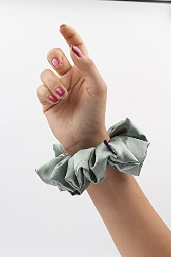 Image of Premium Satin Scrunchies for Women | Hair Bands, Ponytail Holders & Rubber Bands | Oversize, Fluffy, No-Damage Hair Ties | Girls Hair Accessories | Extra Large Size | Pack of 6