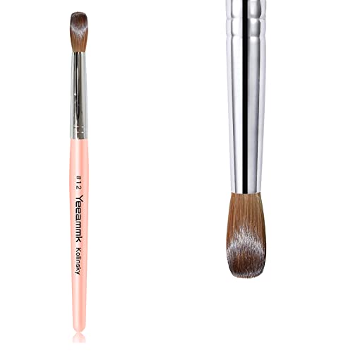 100% Kolinsky Acrylic Nail Brush for Acrylic Application,Nail Brush Acrylic Size 12 Round Oval Shaped Wood Handle Acrylic Powder Brush for Professional Manicure DIY Home Salon