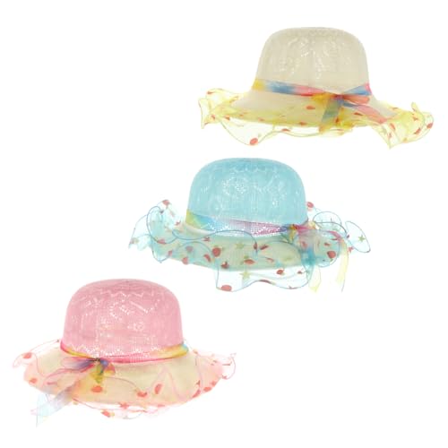 Gatuida 3pcs Wide Brim Beach Hat Protective Straw Cap for Sun Protection Lightweight and Breathable for Summer Outdoor Fun Beige