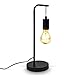 Produktbild B.K.Licht - Tischlampe vintage, Nachttischlampe retro, Schreibtischlampe, industrial style, schwarz, exkl. Leuchtmittel