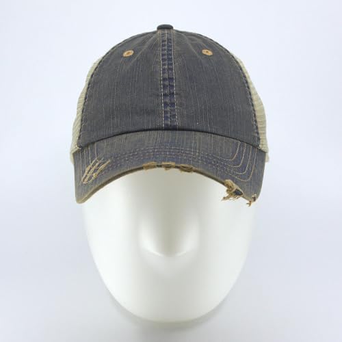 Image of The Vintage Year Distressed Cotton Unstructured Soft Mesh Breathable Adjustable Dirty Wash Dad Hat Trucker Baseball Cap