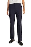 C&A Damen Hose Hosen Businesswear Straight Mid Rise/Mid Waist Polyester|Stretch|Viskose dunkelblau 50 S-L-R