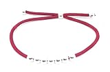 Hecho a mano, artesania. Pulsera Kabbalah Goma roja Siete Nudos en Bolas de Plata con Plata de Ley,Unisex,Ajustable,protección de Mal de Ojo,Buena Suerte.