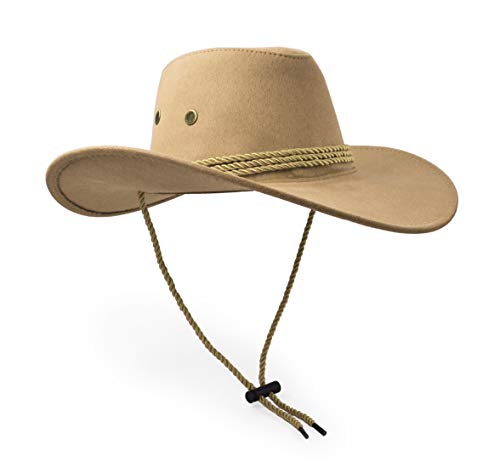 Cowboy Hat, Sun Hat Faux Felt Leather Suede Travel Cap Western Hat Outdoor Sun Protect Beige #TOP1