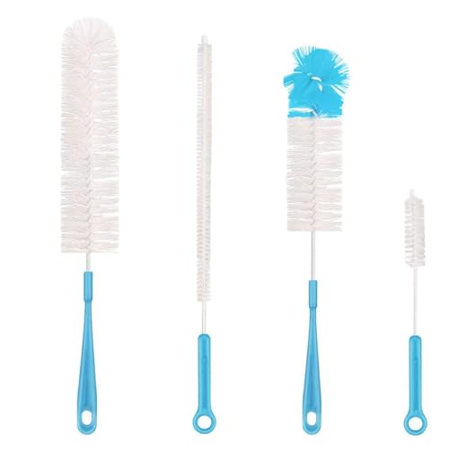 Qisan 4Pcs Bottle Cleaning Brush Set Multipurpose Brushes Long Bottle Brush Water Bottle Cleaners