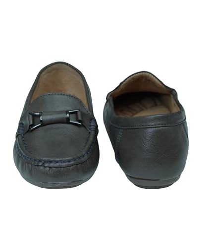 Image of Pluxh Women Olive Bellies | Metal Buckle Pull-On Ballet Flats