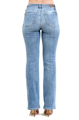 Judy Blue Women's Five Pocket Mid Rise Classic Bootcut Jeans4