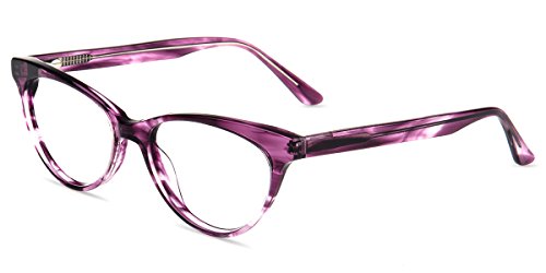 Firmoo Blue Light Blocking Reading Glasses 1.5 for Women, Vintage Cat Eye Purple Computer Reading Glasses