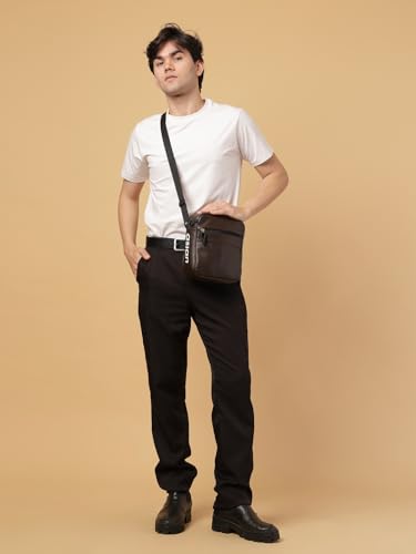 Image of ASIAN Premium Brown Textured Sling Pouch | Compact, Stylish & Travel-Ready Bag for Women and Girls