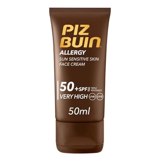 Piz Buin, Allergy Protector Solar Facial, SPF 50+ Protección Muy Alta para Pieles Sensibles al Sol, 50 ml