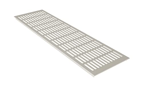 Rejilla de ventilación de aluminio con recubrimiento de polvo, 150 x 600 mm, color blanco
