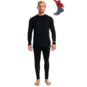 Merino.tech Merino Wool Base Layer Men Set – Merino Thermal Underwear Mens Top and Bottom Lightweight, Midweight, Heavyweight