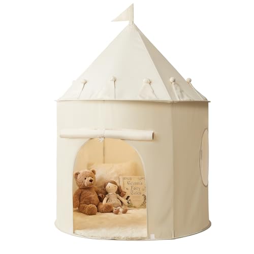 Procubby Golden Beige Kids Tent: Pop up Kids Play Tent Made by Peachskin Fabric - Toddler House for Indoor & Outdoor - Great Princess Castle for Baby