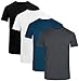 Produktbild JRC 4er-Pack Herren Kurzarm T-Shirts mit Rundhalsausschnitt, Lässige Tops mit Rundhalsausschnitt (Weiß, Schwarz, Mitternacht, Holzkohle, 2XL)