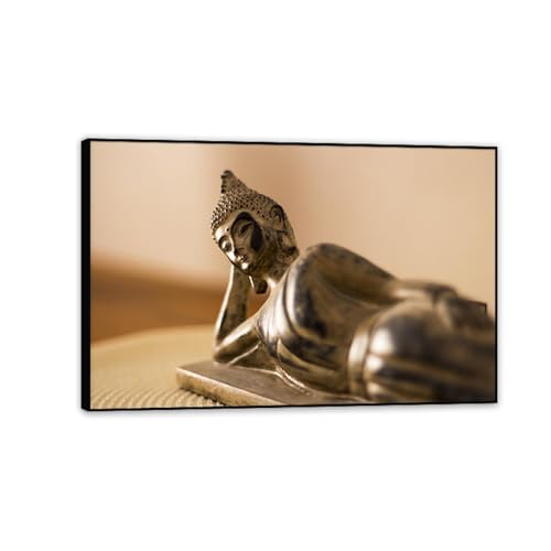 Photo de Bouddha marron poster encadre, tableau zen decoration murale et toile de qualite 12x8in