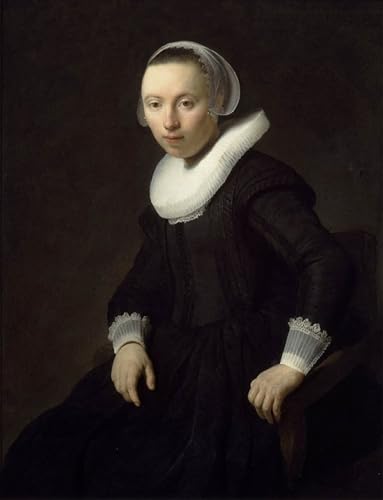 Cuadro pintura al óleo Rembrandt para decoración de hogar y salón clásico 60x90cm