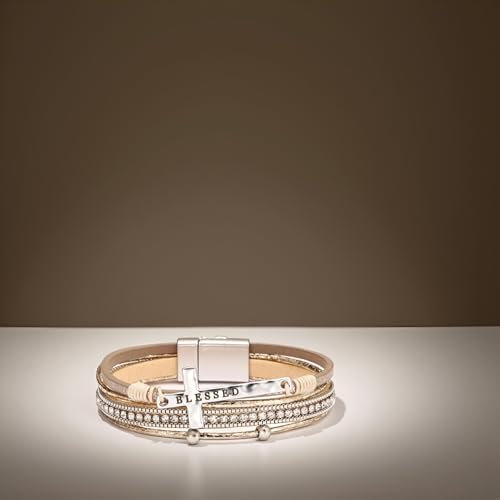 Leather Wrap Bracelets for Women,Boho Bracelet Multi-Layer Bangle Western Jewelry4