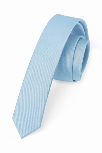 Image of Enlision Light Blue Skinny Ties For Men 4cm Baby Blue Tie For Wedding Classic Formal Solid Color Silk Slim Necktie For Men Party Business Office Work