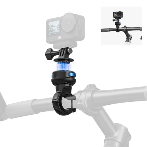 Magnetic Bike Bicycle Handlebar Mount 360 Degree Rotation Motorcycle Handlebar Clamp Mount Compatible with GoPro Hero 13 12 11 10 Session DJI Action 6/5 Pro/4 and More Cameras