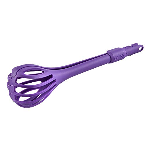 3 in 1 Heat Resistant Spaghetti Noodles Clip Eggbeater Salad Blender Food Tong - Purple