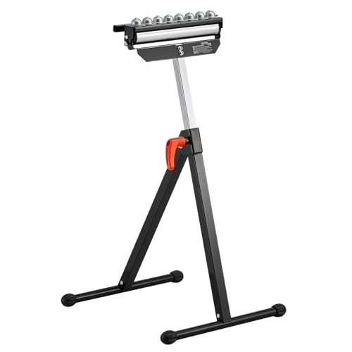 Happybuy Roller Stand, 300 lb Load Capacity, 26.8-42.5 in Adjustable Height, Folding Heavy Duty with 11.5 inch Polished Multi-Directional Roller Head