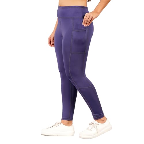 Image of NEVER LOSE Thick High Waist Yoga Pants with Pockets, Tummy Control Workout Running Yoga Leggings for Women