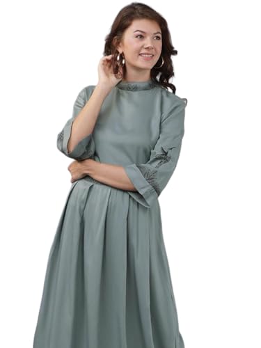 Image of Tokyo Talkies Women's Short Sleeves Round Neck Solid Dresses | Stylish Dresses | Casual Dresses