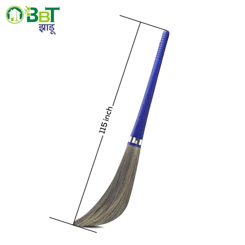 Image of BBT Phool Jhadu | Natural Grass Broom Stick for Home Cleaning | Eco-Friendly Long Handle Jhadu | Anti Dust, Lightweight & Durable Pack of- (2, XL)