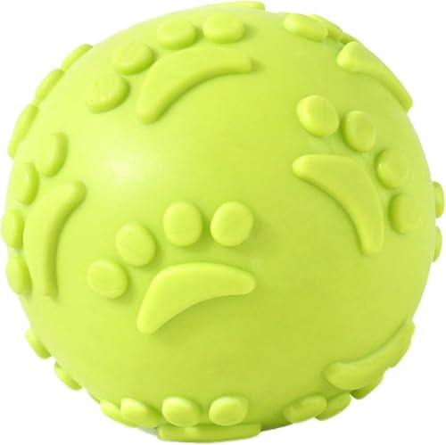 Image of Tails Latex Rubber Squeaky Dog Chew Ball Toy (Claw Ball, 6CM) Durable + Safe Fetch Teething Dog Toy for Puppies and Small to Medium Dogs, Paw Design Helps to Clean Teeth