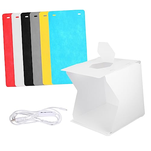 DIYEAH 1 Set Box Photography Folding Light Box with LED Lights Portable Tent for Jewelry Crafts Easy Setup High Color Rendering Includes Backdrops