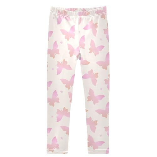Girls' Leggings Ankle Length Printed Leggings Gradient Butterfly Soft Comfortable Pants for Kids 4-10 Years