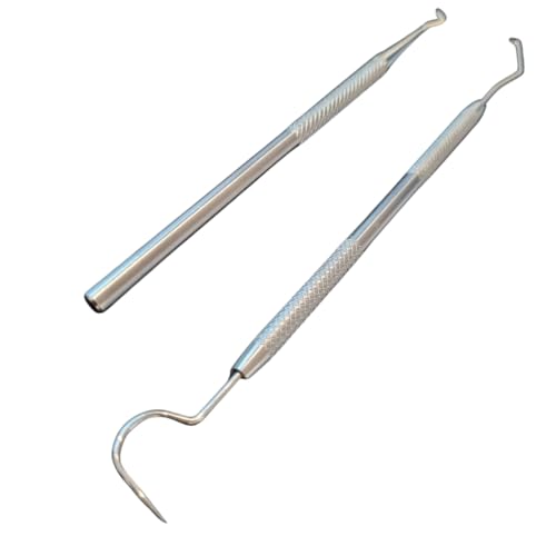 Kit Profissional de Limpeza Dental, 2 Peças, Sonda e Extrator de Tártaro, Aço Inoxidável, Autoclavável